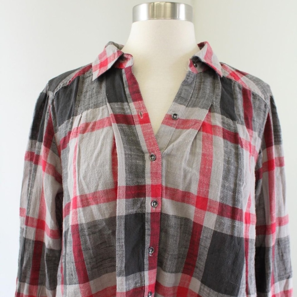 Free People Peppy in Plaid Button Front Shirt - Picture 3 of 7